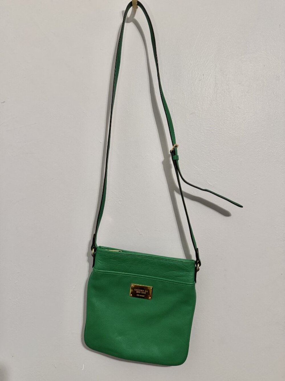 Lauren Ralph Lauren Green Pebbled Leather Crossbody Bag - Picture 3 of 5